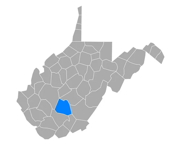 Mapa Fayette West Virginia —  Vetores de Stock