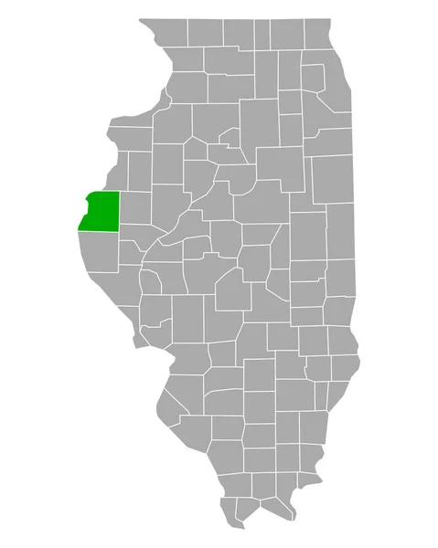Mapa Antenas Illinois — Vetor de Stock