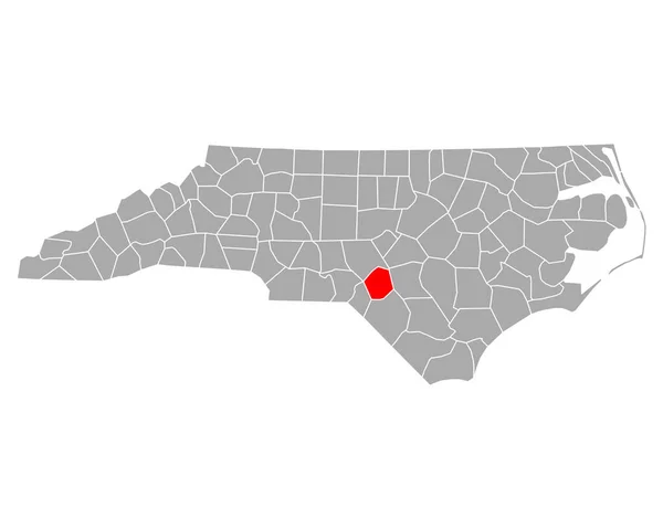 Mapa Hoke Carolina Del Norte — Archivo Imágenes Vectoriales