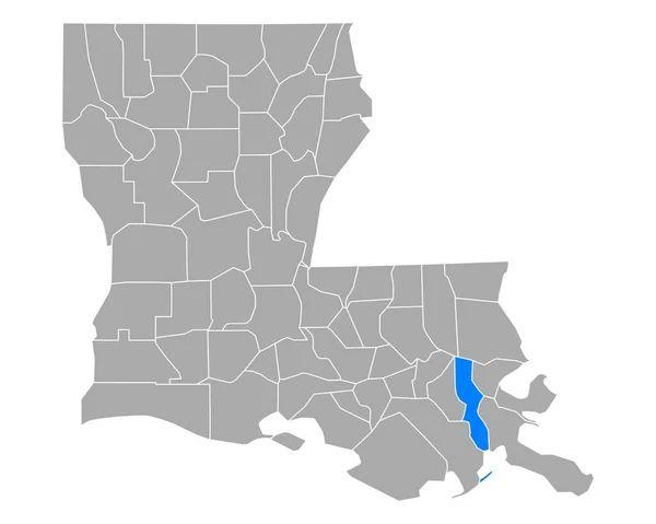 ルイジアナ州のジェファーソン地図 — ストックベクタ