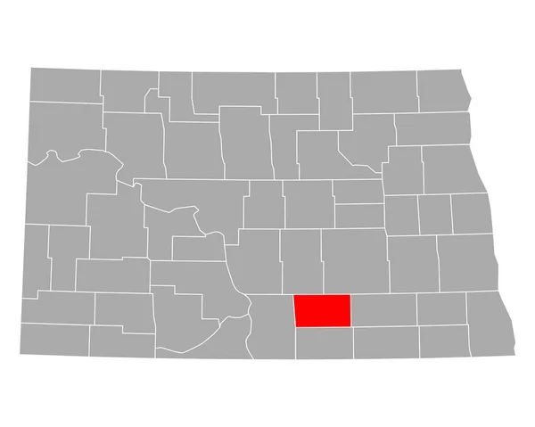 Mapa Logana Dakota Północna — Wektor stockowy