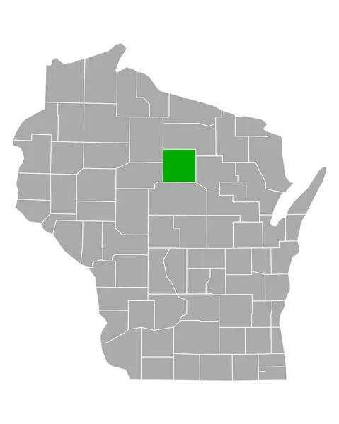 Wisconsin Deki Lincoln Haritası — Stok Vektör