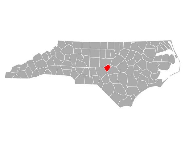 Map Lee North Carolina — Stock Vector