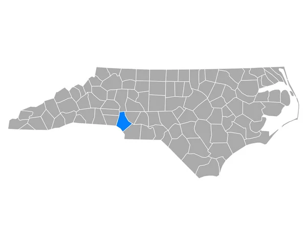 Mapa Mecklemburgo Carolina Del Norte — Vector de stock