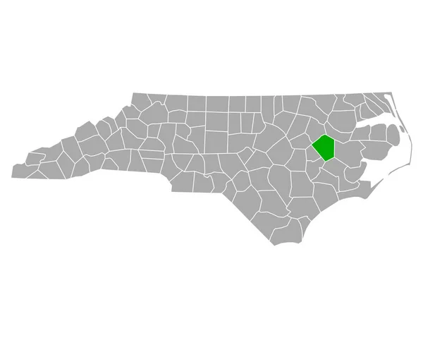 Map Pitt North Carolina — Stock Vector