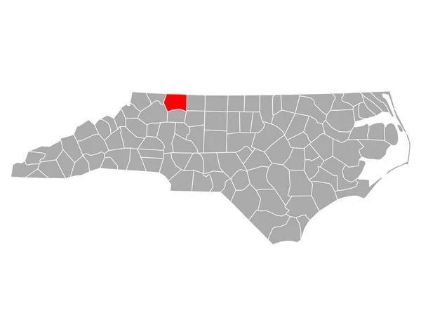 Mapa Surry Carolina Del Norte — Archivo Imágenes Vectoriales