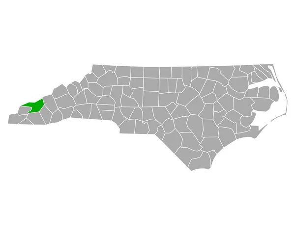 Mapa Bancos Carolina Norte — Vetor de Stock