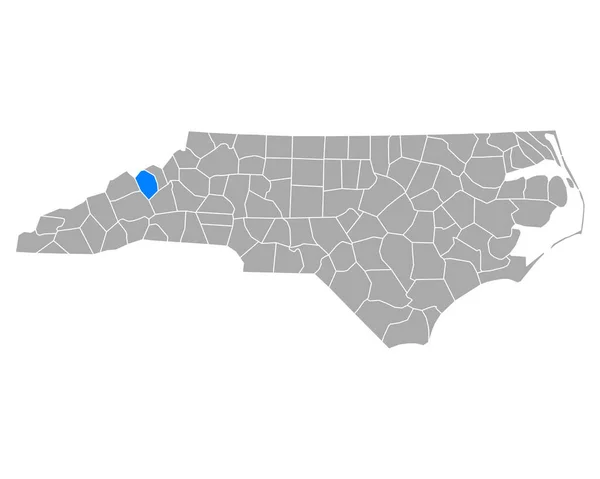 Mapa Yancey Carolina Del Norte — Archivo Imágenes Vectoriales