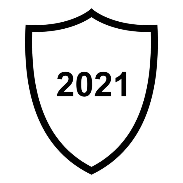 2021 Рік Щит Векторна Ілюстрація — стоковий вектор