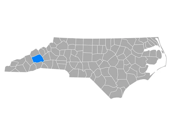 Kuzey Carolina Daki Buncombe Haritası — Stok Vektör