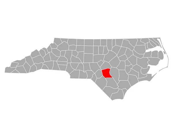 Mapa Cumberland Carolina Del Norte — Vector de stock