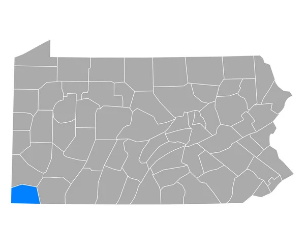 Mappa Greene Pennsylvania — Vettoriale Stock