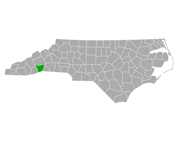 Henderson Térképe Észak Karolinában — Stock Vector