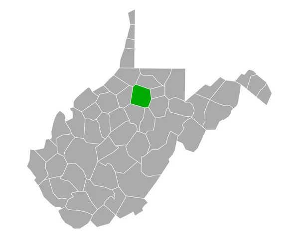 Kaart Van Harrison West Virginia — Stockvector