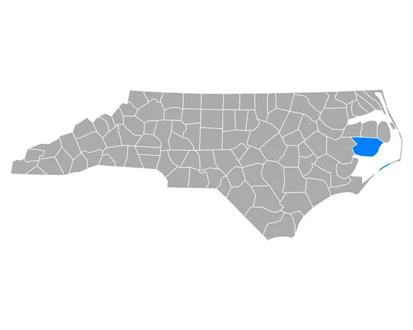 Mapa Sistemas Hidráulicos Carolina Norte —  Vetores de Stock