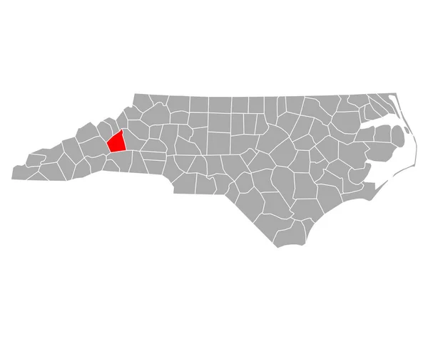 Mcdowell Térképe Észak Karolinában — Stock Vector