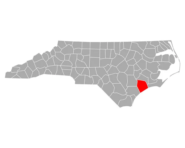 ノースカロライナ州のオンズロー地図 — ストックベクタ