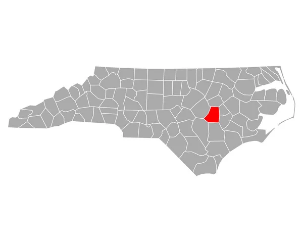 Mapa Wayne Carolina Del Norte — Archivo Imágenes Vectoriales