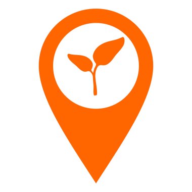 Vektör illüstrasyonu olarak bitki ve konum iğnesi