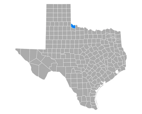 Mappa Hardeman Texas — Vettoriale Stock