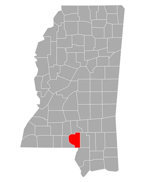 Mississippi Marion Haritası — Stok Vektör