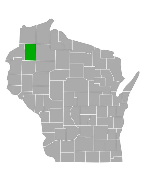 Mapa Waszyngtonu Wisconsin — Wektor stockowy