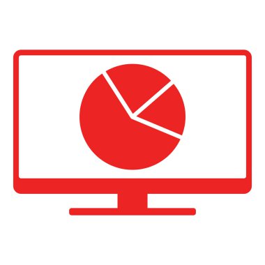 Vektör illüstrasyonu olarak turta grafiği ve ekran