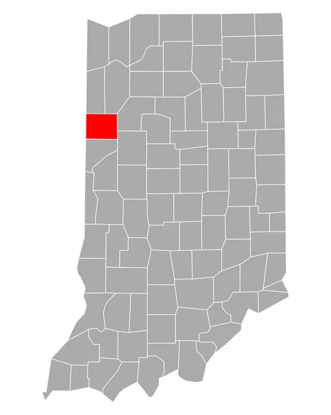 Kaart Van Benton Indiana — Stockvector