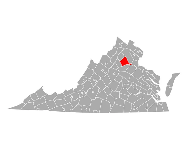 バージニア州のカルペパー州地図 — ストックベクタ