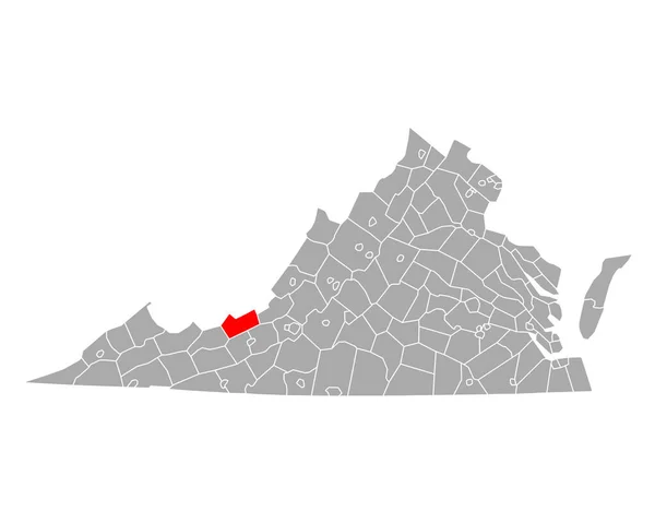 Χάρτης Του Τζάιλς Στη Βιρτζίνια — Διανυσματικό Αρχείο