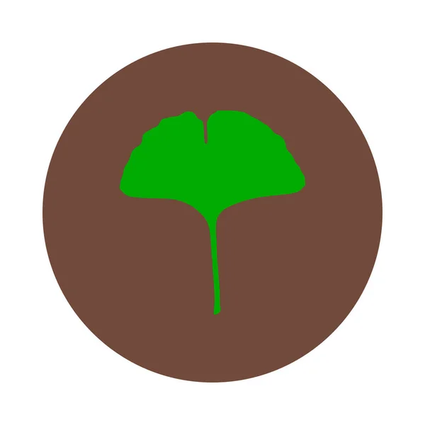 Ginkgo Blad Cirkel Als Vector Illustratie — Stockvector