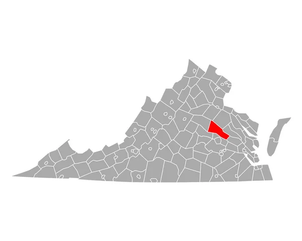 バージニア州のハノーバー地図 — ストックベクタ
