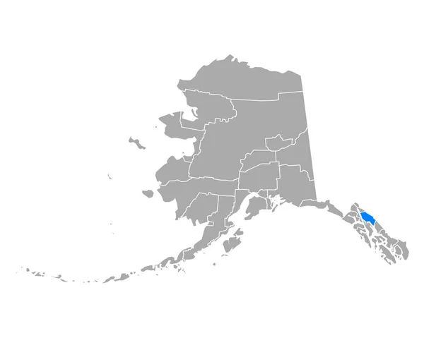 Juneau Térképe Alaszkában — Stock Vector