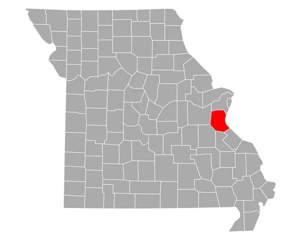 Mapa Jefferson Missouri — Vetor de Stock
