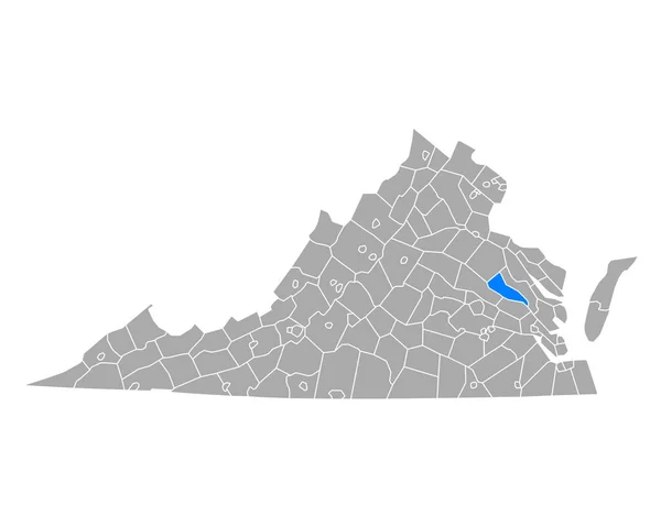 バージニア州のウィリアム王の地図 — ストックベクタ