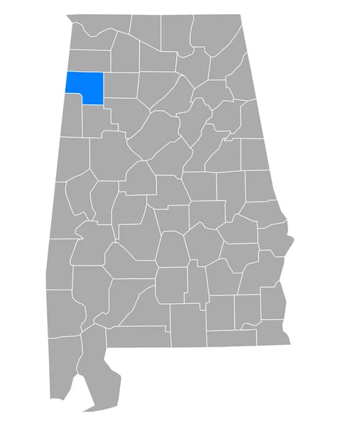 Mapa Marionu Alabama — Wektor stockowy