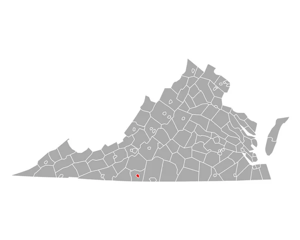 バージニア州のマーティンズビル地図 — ストックベクタ