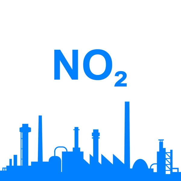 二氧化氮和工业作为病媒说明 — 图库矢量图片