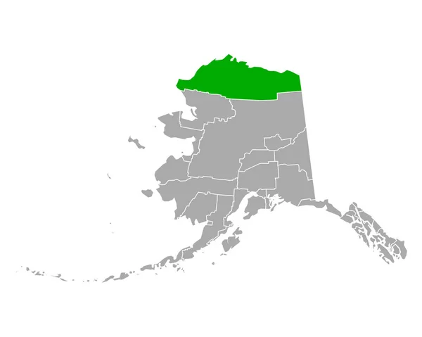 Карта Северного Склона Аляски — стоковый вектор
