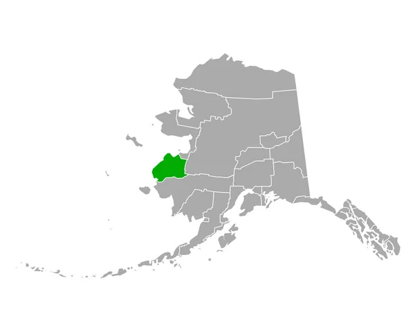Karta Över Wade Hampton Alaska — Stock vektor