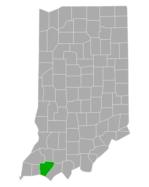 Mapa Warrick Indiana — Vector de stock