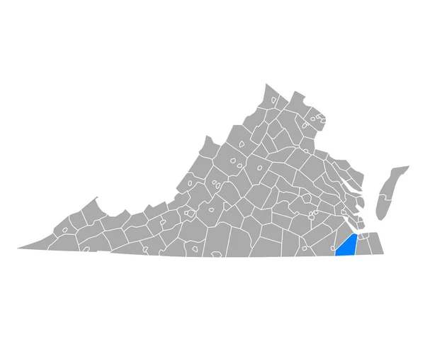 Kaart Van Suffolk Virginia — Stockvector