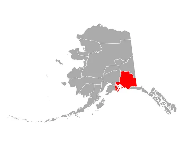 Mapa Valdez Cordova Alaska — Vetor de Stock