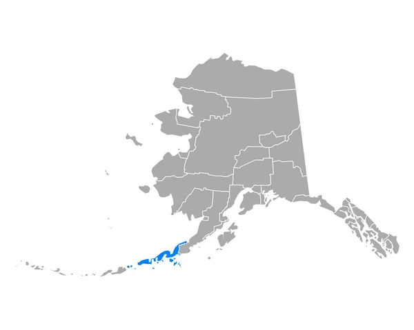 Alaska Daki Aleut Haritası — Stok Vektör
