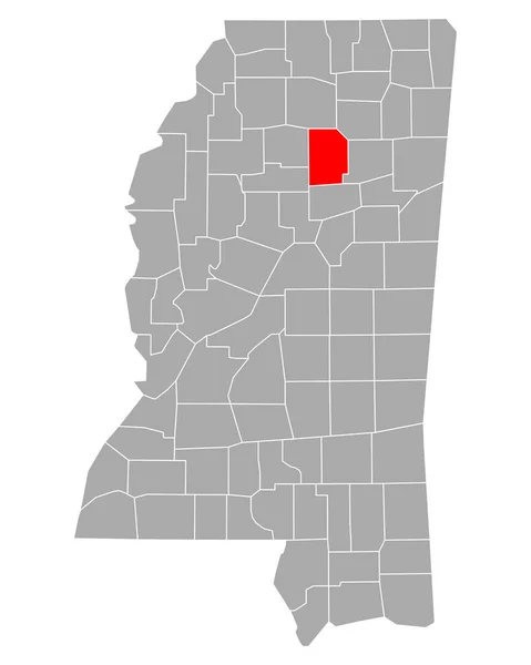 Mapa Calhoun Mississippi — Archivo Imágenes Vectoriales