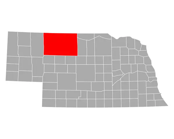 Map Cherry Nebraska — Stock Vector