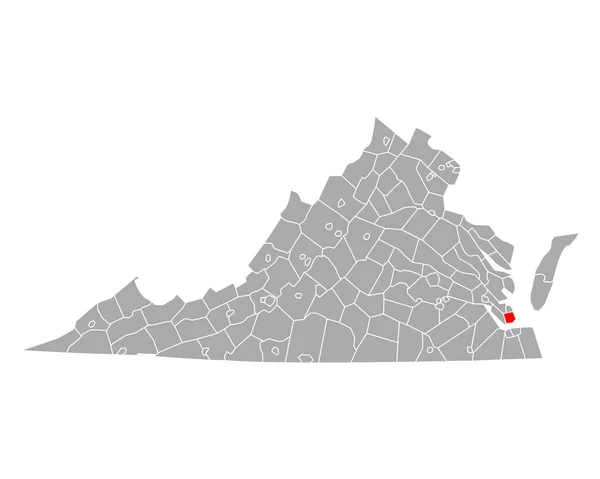 Mapa Hampton Virginia — Archivo Imágenes Vectoriales