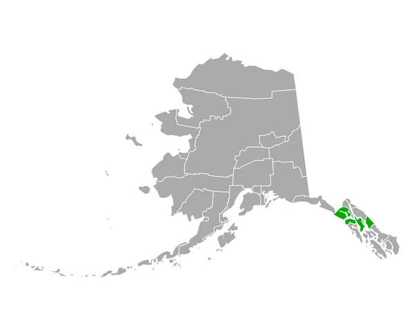 Karta Över Hoonah Angoon Alaska — Stock vektor