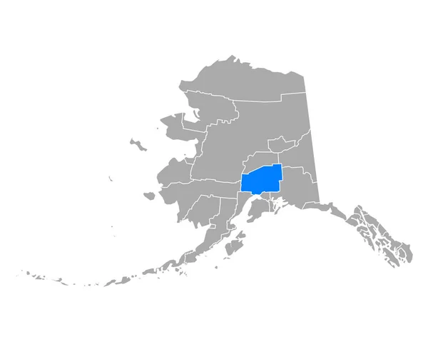 Map Matanuska Susitna Alaska — Stock Vector