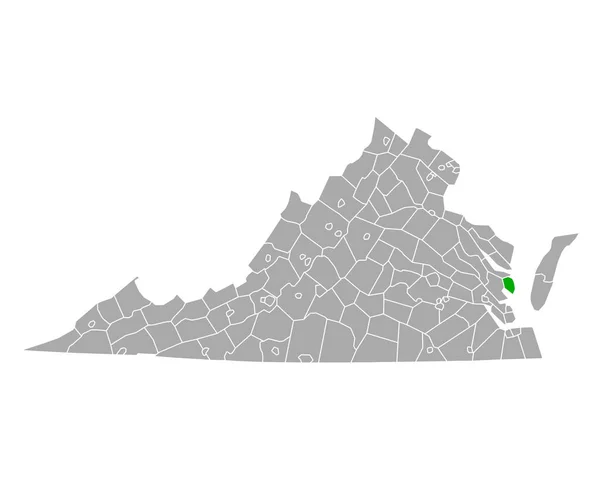 Mappa Mathews Virginia — Vettoriale Stock